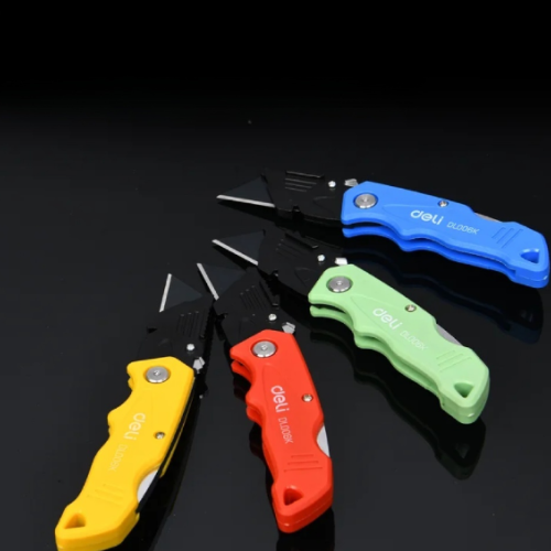 Нож строительный складной Deli YS EDL006K-4, 19 мм, трапеция, 4 шт. фото 8