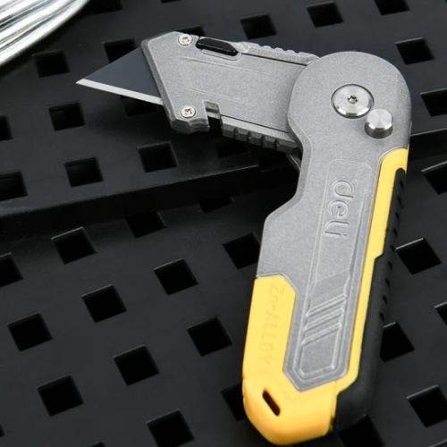 Нож строительный складной Deli YS EDL007Z, трапеция, 19 мм фото 3