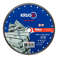 Круг алмазный по железобетону "Krugo Master", 350 x 25.4 мм, турбо