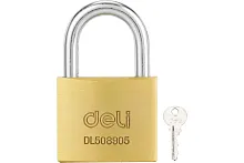 Замок навесной Deli YS EDL508905 40 мм, 3 ключа, автомат, латунь