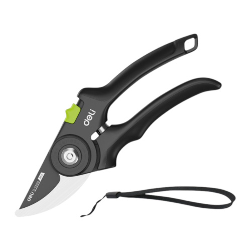 Секатор садовый Deli GS EDL-YL0003, 203 мм, SK5, черный