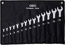 Набор ключей комбинированных Deli YS EDL130014A 6-24 мм, 14 шт.
