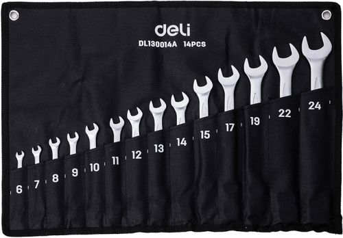 Набор ключей комбинированных Deli YS EDL130014A 6-24 мм, 14 шт.