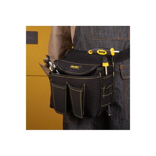 Сумка для инструментов поясная Deli YS EDL-P4, 220х140х200 мм, ткань Oxford, черный фото 3
