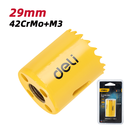 Коронка биметаллическая Deli YS EDH-SKK029-E1, 29 х 38 мм, М14 фото 2