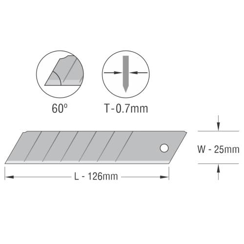 Лезвие для большого ножа Miles "B254-10", 25 мм, 10 шт. фото 7
