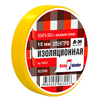Изолента ПВХ 15х20 желтая Klebebander (TIK502T) 130 мкн, в и/у