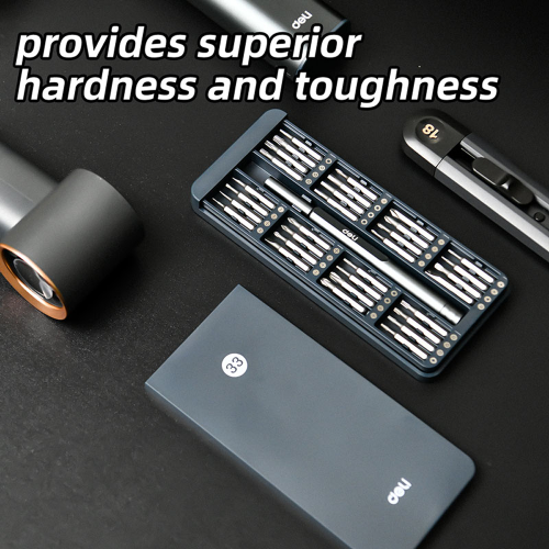 Отвертка ударная с набором бит Deli YS EDL241033, 33 штуки, металлический кейс фото 4