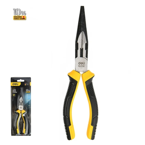 Длинногубцы Deli YS EDL0102, 200 мм, 2-х компонентные рукоятки фото 2