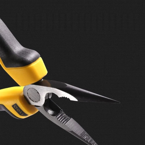 Длинногубцы Deli YS EDL2106Z, 160 мм, 2-х компонентные рукоятки фото 6