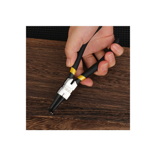 Съемники стопорных колец Deli YS EDL20521-4, 180 мм., набор 4 шт., желтый, черный фото 7