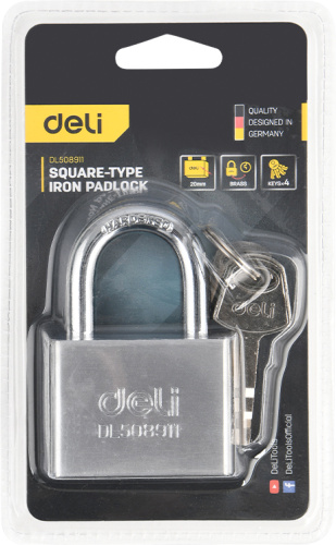 Замок навесной Deli YS EDL508911 50 мм, автомат, 4 ключа фото 3