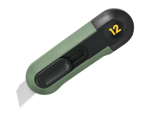 Нож строительный Deli HS HT4007L 80x25 мм, Soft Touch, зеленый