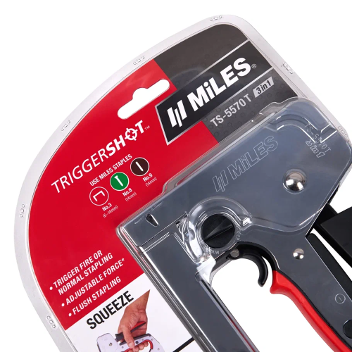 Степлер скобозабивной Miles "TS-5570T/T" TRIGGERSHOT, регулировка силы удара фото 3