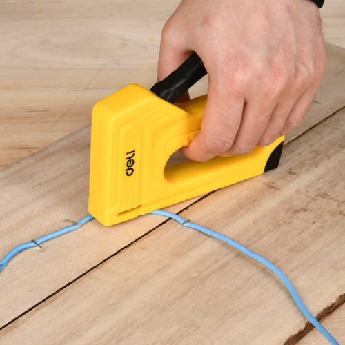 Пистолет скобозабивной Deli EDL238002, 25,5x15x3 см., желтый фото 6