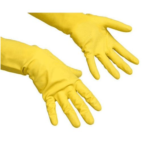 Перчатки хозяйственные "Vileda", суперпрочные с внутренним х/б покрытием, многоцелевые, желтый
