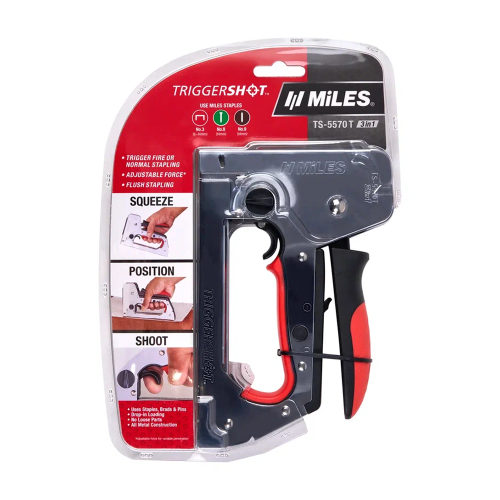 Степлер скобозабивной Miles "TS-5570T/T" TRIGGERSHOT, регулировка силы удара