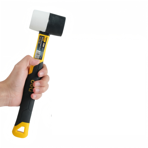 Киянка Deli YS EDL5808, резиновая, фибергласовая рукоятка, черная, белая фото 2