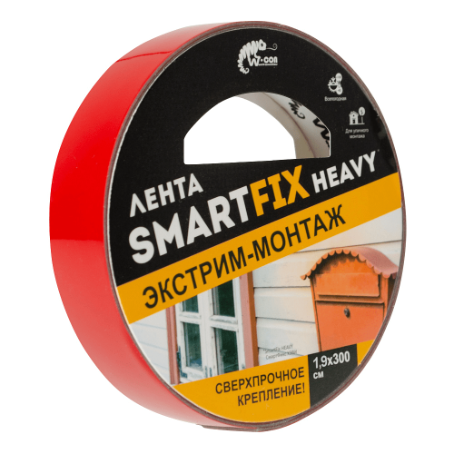 Лента монтажная двусторонняя 19 мм x 3 м SmartFix Heavy SFV1930G всепогодная, серый