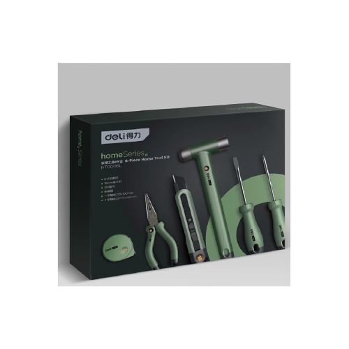 Набор ручного инструмента Deli HS EHT0006L 6 предметов, Soft Touch, зеленый фото 2