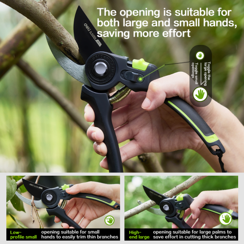 Секатор садовый Deli GS EDL-YL0004, 216 мм, SK5, черный фото 4