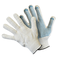 Перчатки трикотажные х/б с ПВХ покрытием Точка, 10 кл. вязки, белый, без и/у