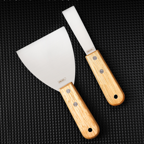 Шпатель Deli YS DL-HD4C, нержавеющий, 100 мм, деревянная рукоятка фото 4