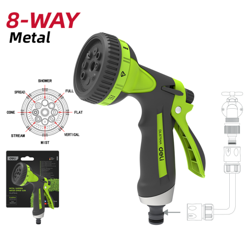 Пистолет-распылитель Deli GS EDL8764A, 3/4", 8 функций фото 2