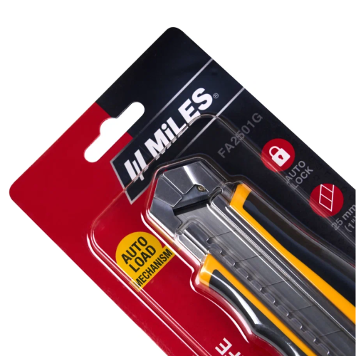 Нож строительный Miles "FA2501G", 25 мм, усиленный фото 2